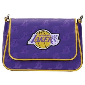 LoungeFly LA Lakers Logo Crossbody. Printed Interior. NBA . NWT